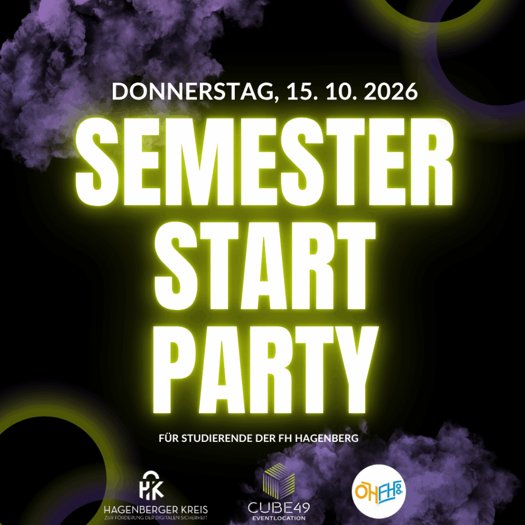 Semesterstartparty am 15.10.2026 für Studierende der FH Hagenberg